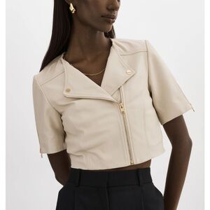 Lamarque Kirsi cropped biker jacket